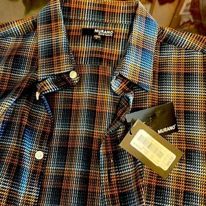 Murano mens liquid luxury long sleeve mens large button down shirt
